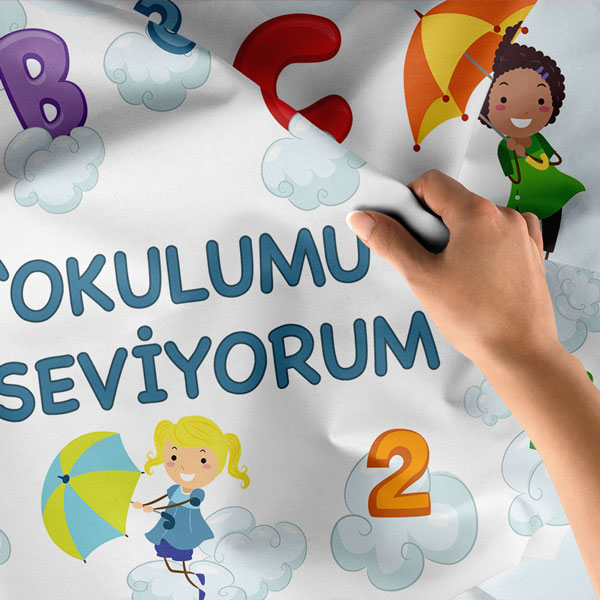 school-class-wall-tapestry-8283-03 "Okulumu Seviyorum" Çocuk Temalı Duvar Örtüsü 8283