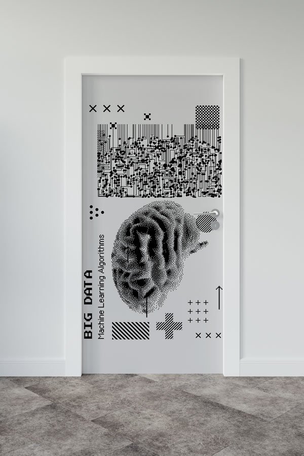 school-computer-class-door-art-8890-00 Büyük Veri ve Yapay Zeka Kapı Giydirme - Bilişim Sınıfı & Teknoloji Ofisleri 8890