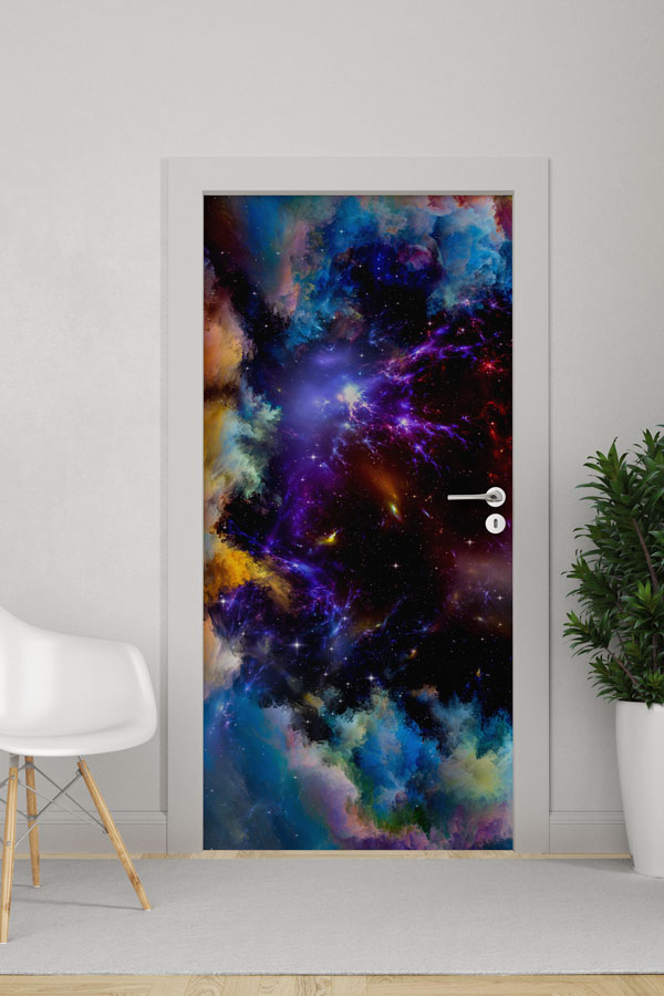 school-door-art-design-8555-0 Küçük Prens Yıldızlı Gökyüzü Kapı Giydirme 8555