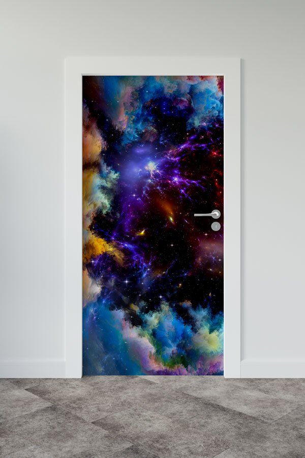 school-door-art-design-8555-00 Küçük Prens Yıldızlı Gökyüzü Kapı Giydirme 8555