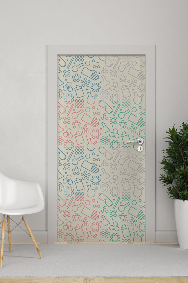 school-door-design-8529-0 Bilim Sembolleri Desenli Dekoratif Kapı Giydirme - Fen Bilimleri Sınıfı İçin 8529