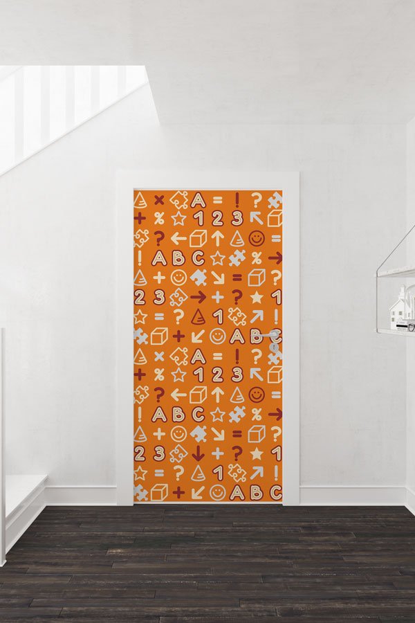 Soyut Geometrik Kapı Giydirme 8602