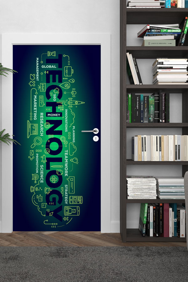 Global Teknoloji Temalı Kapı Giydirme 8548