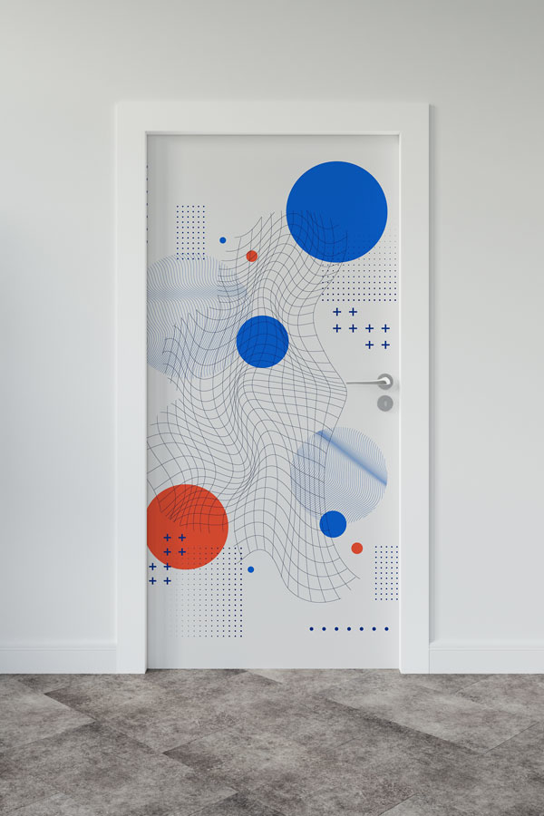 Matematik ve Geometri Konseptli Kapı Giydirme 8648