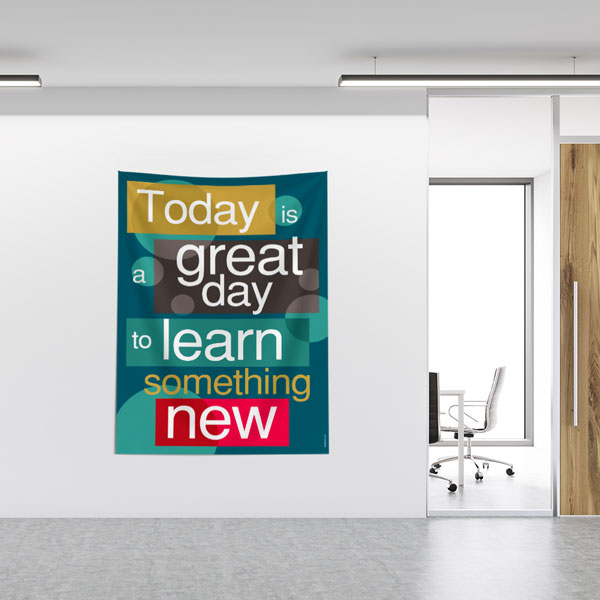 "Bugün Yeni Bir Şey Öğrenmek İçin Harika Bir Gün" Duvar Örtüsü 8422