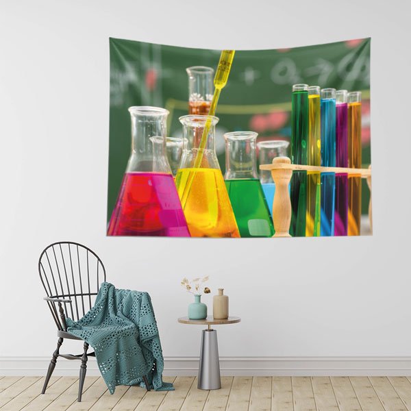 Fen Bilimleri Laboratuvarı Duvar Örtüsü - Kimya ve Teknoloji Temalı 8217
