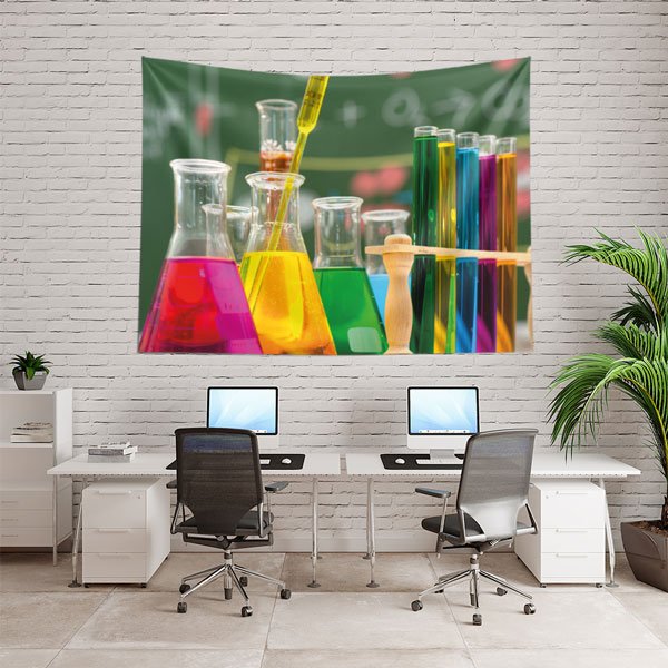 Fen Bilimleri Laboratuvarı Duvar Örtüsü - Kimya ve Teknoloji Temalı 8217