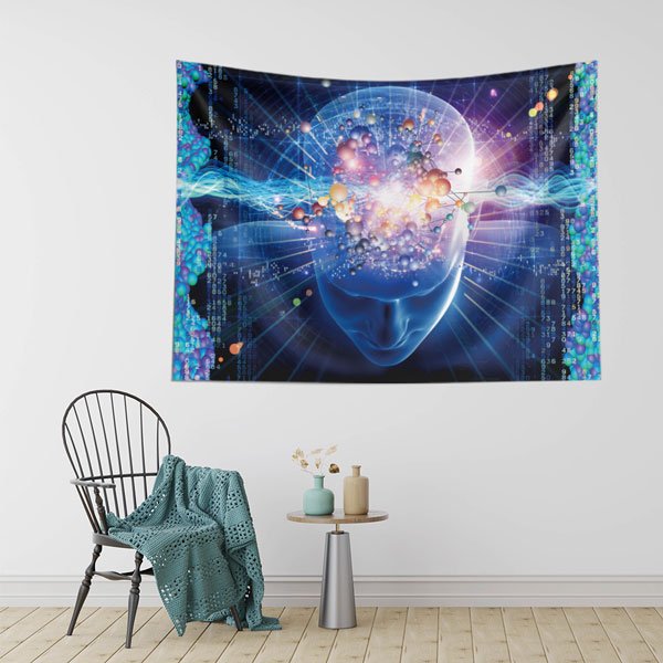 Dijital İnsan Zihni ve Bilimsel Bağlantılar Duvar Örtüsü - Teknoloji & Nörobilim Temalı 8220