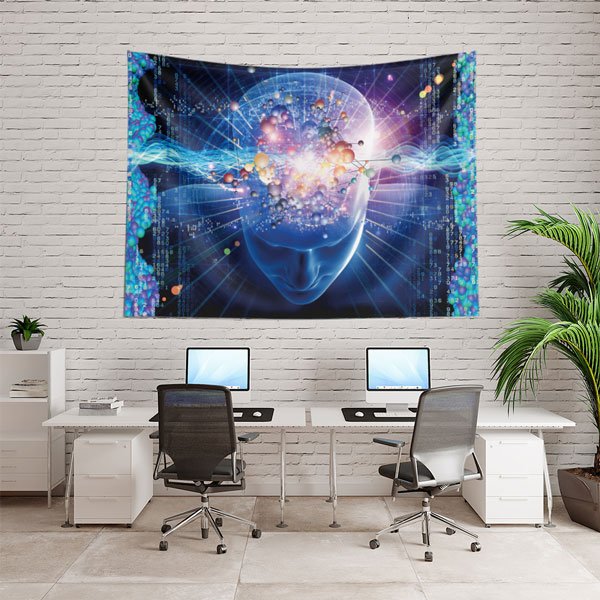 Dijital İnsan Zihni ve Bilimsel Bağlantılar Duvar Örtüsü - Teknoloji & Nörobilim Temalı 8220