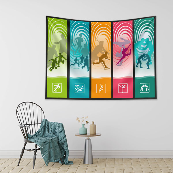 Dinamik Spor Branşları Panelli Duvar Örtüsü 8440