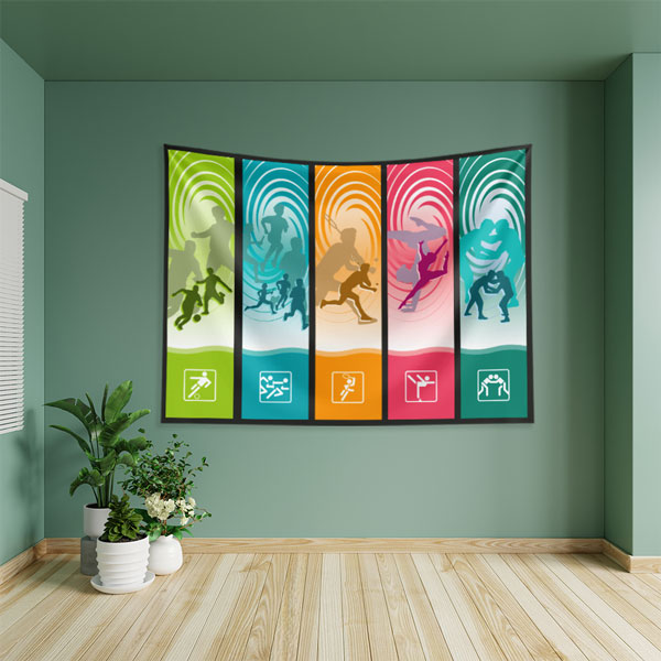 Dinamik Spor Branşları Panelli Duvar Örtüsü 8440