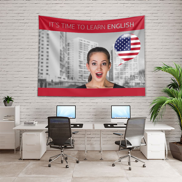 "İngilizce Öğrenme Zamanı" ABD Temalı Duvar Örtüsü 8253