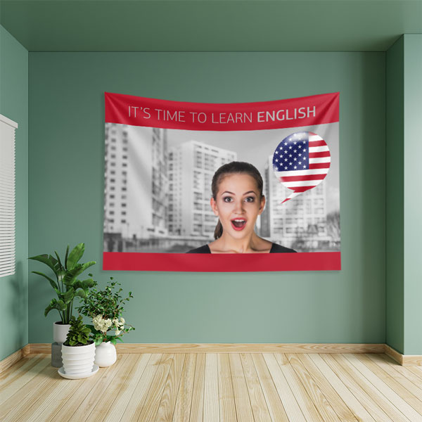 "İngilizce Öğrenme Zamanı" ABD Temalı Duvar Örtüsü 8253