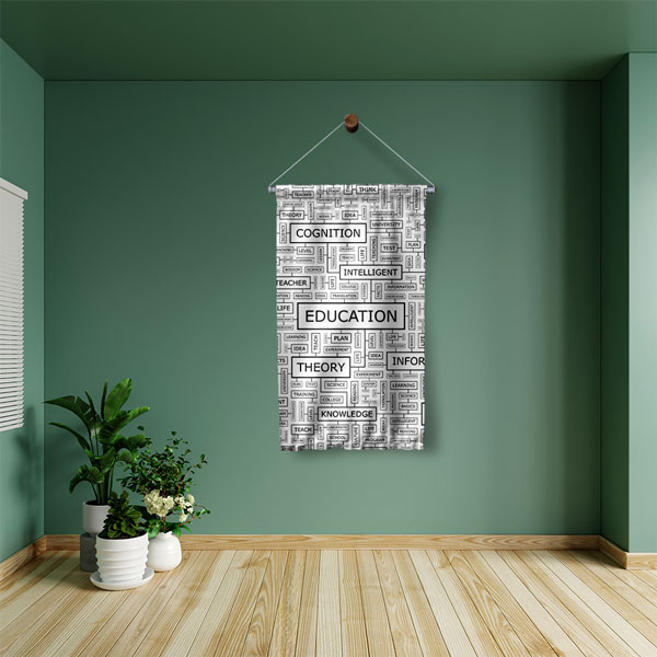 Değer Veriniz Temalı Okul Duvar Flaması 8109