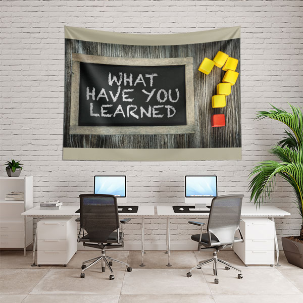 school-wall-art-decor-8240-02 "Ne Öğrendin?" Kara Tahta Tasarımlı Duvar Örtüsü 8240