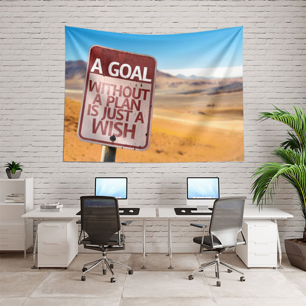 "Plansız Hedef Sadece Dilektir" Temalı Motivasyon Duvar Örtüsü 8241