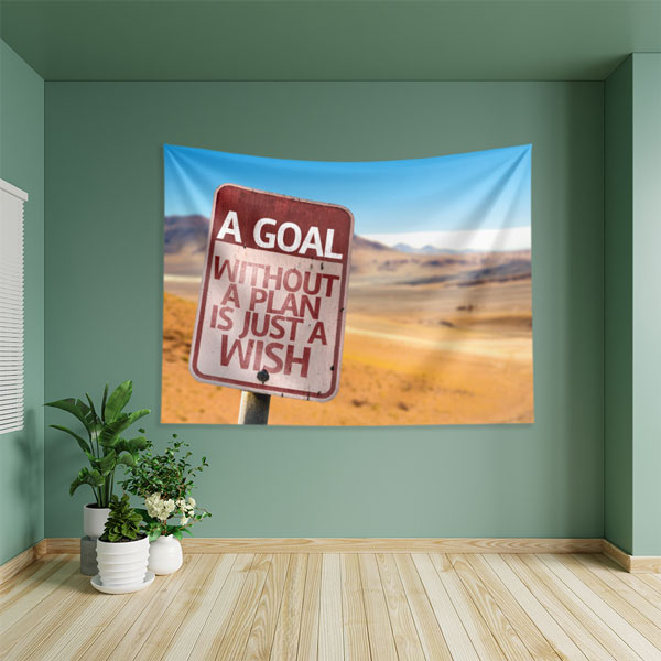 "Plansız Hedef Sadece Dilektir" Temalı Motivasyon Duvar Örtüsü 8241