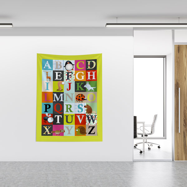 Hayvan Temalı Eğitici Alfabe Duvar Örtüsü 8424