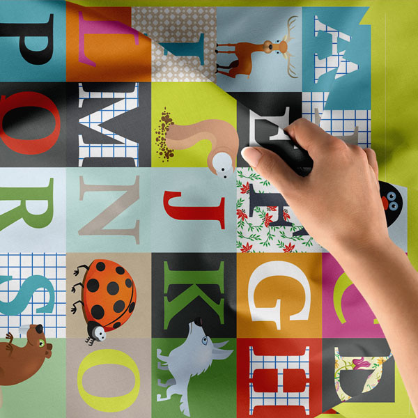 Hayvan Temalı Eğitici Alfabe Duvar Örtüsü 8424