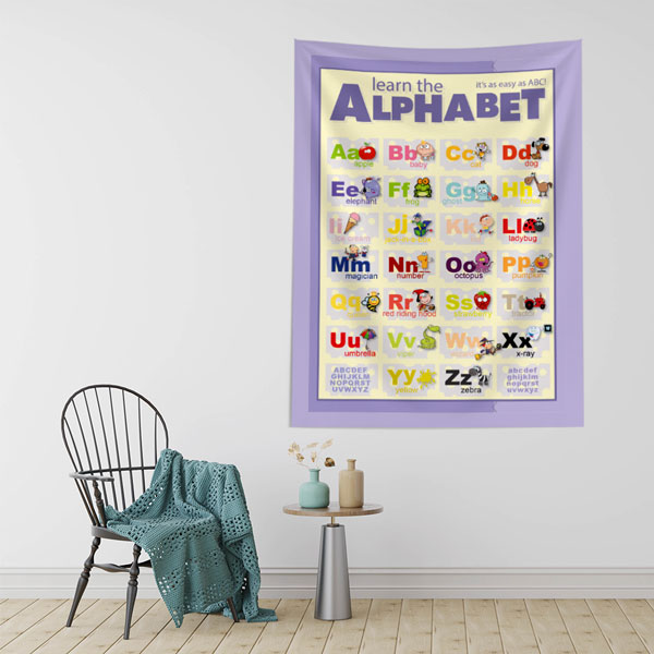 "Alfabeyi Öğren" Eğitici Harf ve Hayvan Duvar Örtüsü 8425