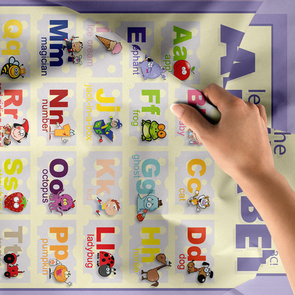 "Alfabeyi Öğren" Eğitici Harf ve Hayvan Duvar Örtüsü 8425