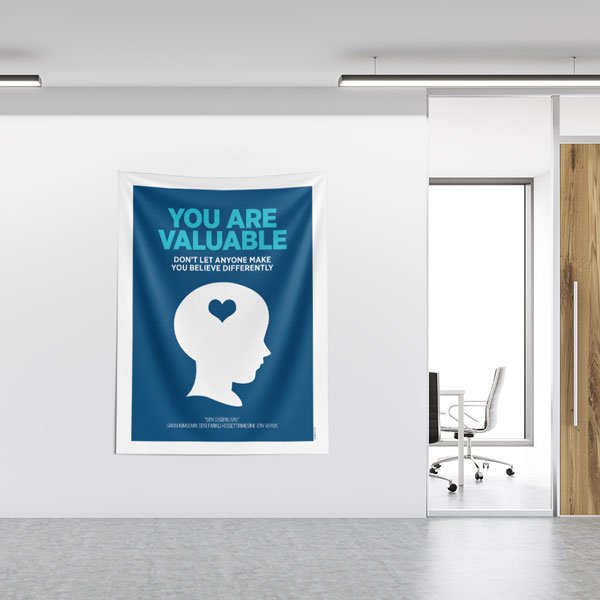 "Değerlisin" Motivasyonel İnsan Profili Duvar Örtüsü 8428
