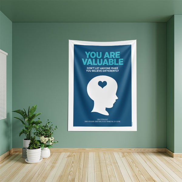 "Değerlisin" Motivasyonel İnsan Profili Duvar Örtüsü 8428