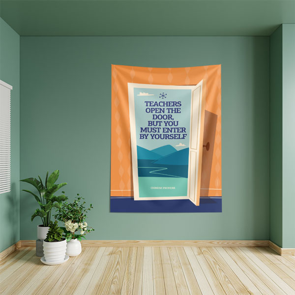 "Öğretmenler Kapıyı Açar" Motivasyonel Duvar Örtüsü 8430