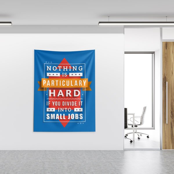 "Hiçbir Şey Özellikle Zor Değildir" Motivasyonel Duvar Örtüsü 8432