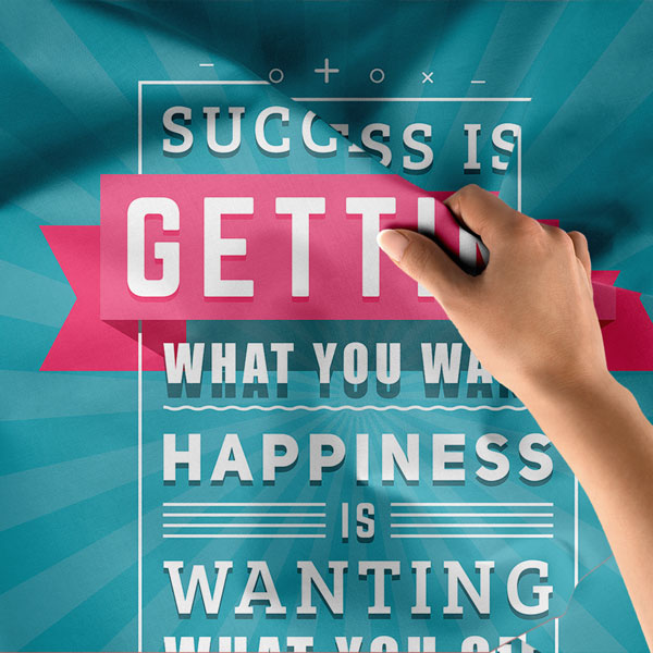 "Başarı İstediğini Almak, Mutluluk İstediğini İstemektir" Motivasyonel Duvar Örtüsü 8433