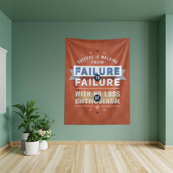 "Başarısızlıktan Başarısızlığa Yürümek" Motivasyonel Duvar Örtüsü 8434