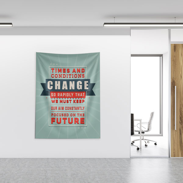 "Zaman ve Koşullar Hızla Değişir" Motivasyonel Duvar Örtüsü 8435