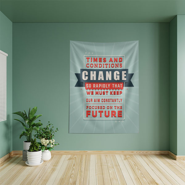 "Zaman ve Koşullar Hızla Değişir" Motivasyonel Duvar Örtüsü 8435