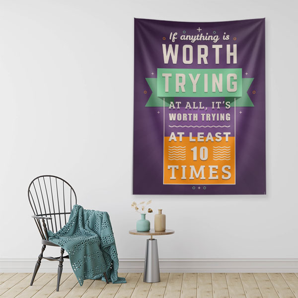 school-wall-art-decor-8436-01 "Denemeye Değerse En Az 10 Kez Denemeye Değer" Motivasyonel Duvar Örtüsü 8436