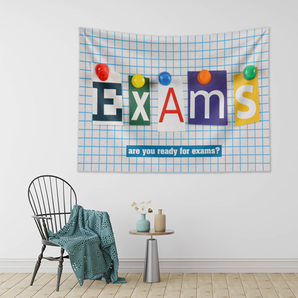 "EXAMS" Temalı Kesik Harfli Duvar Örtüsü 8243