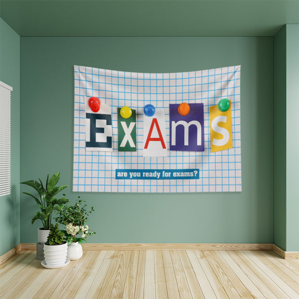 "EXAMS" Temalı Kesik Harfli Duvar Örtüsü 8243