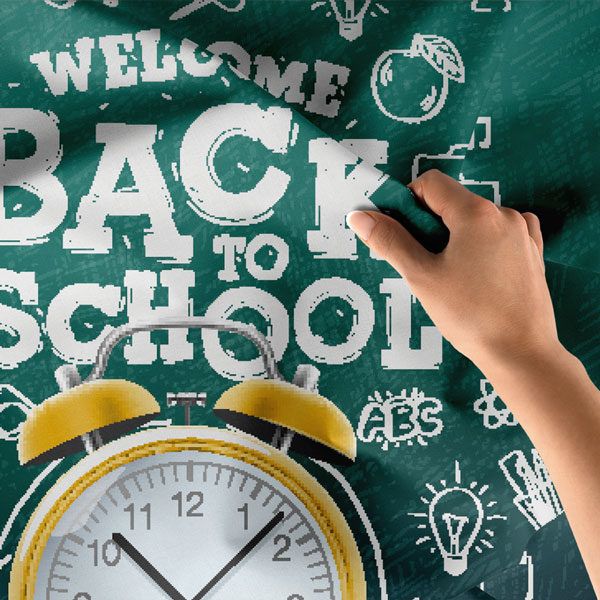 "Okula Hoş Geldiniz" Kara Tahta Tasarımlı Duvar Örtüsü 8257