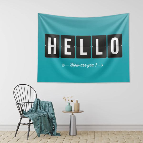 "HELLO How Are You?" Flip Ekran Efektli Duvar Örtüsü 8258