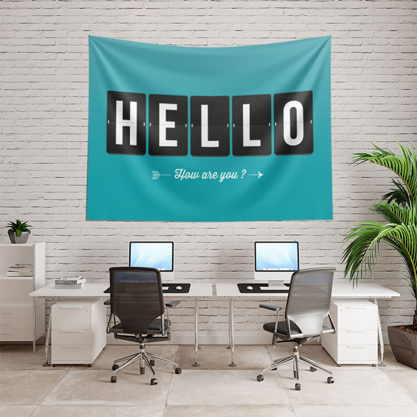 "HELLO How Are You?" Flip Ekran Efektli Duvar Örtüsü 8258