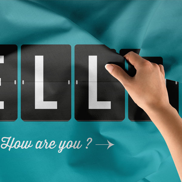 "HELLO How Are You?" Flip Ekran Efektli Duvar Örtüsü 8258