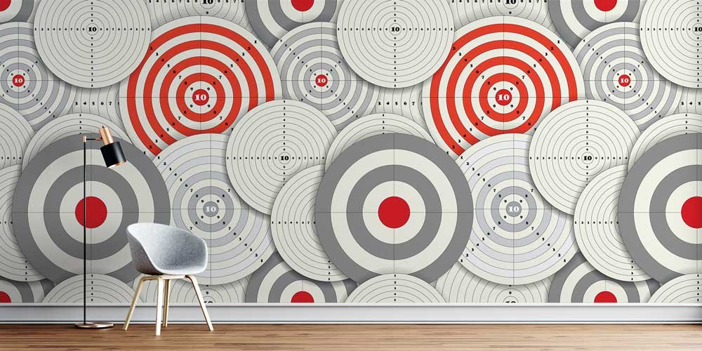 school-wall-decor-1001-00 Hedef Tahtası Desenli Duvar Kağıdı 1001