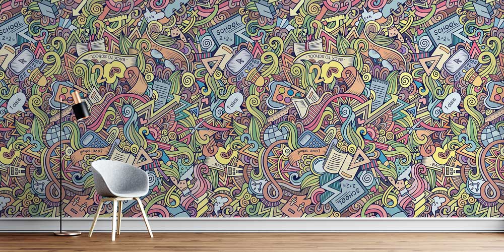 Eğitim Temalı Doodle Sanatı Duvar Kağıdı 1040