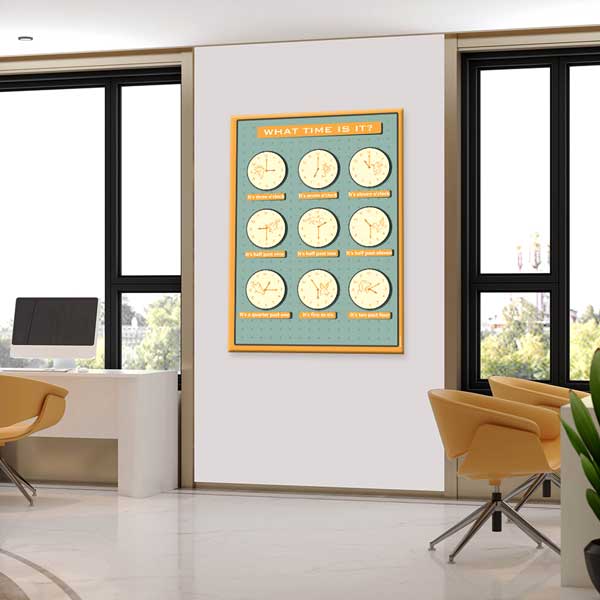 İngilizce Saatleri Öğrenme Poster Tablo – B-513