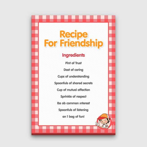 school-wall-display-b-551-00 Arkadaşlık Tarifi Eğitici Poster Tablo – B-551