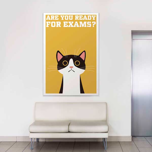 Are You Ready For Exams? Cat Design Poster – 3259