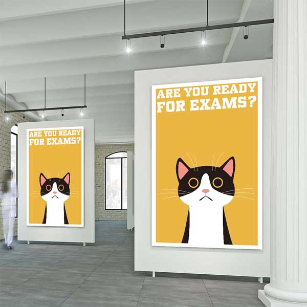 Are You Ready For Exams? Cat Design Poster – 3259