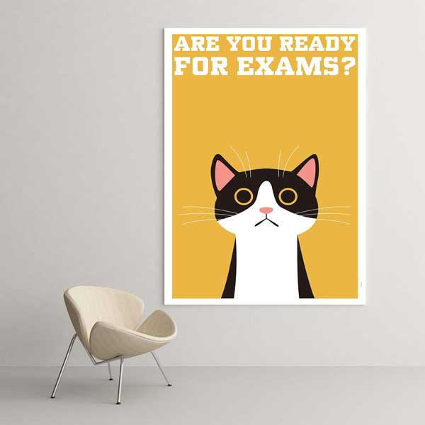 Are You Ready For Exams? Cat Design Poster – 3259