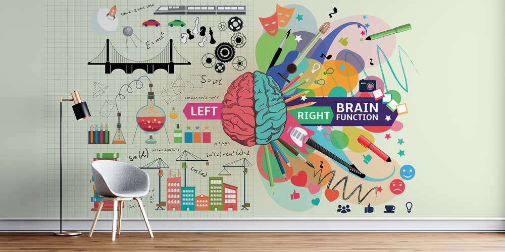 Beyin Fonksiyonları ve Yaratıcılık Temalı Eğitici Duvar Kağıdı 1031