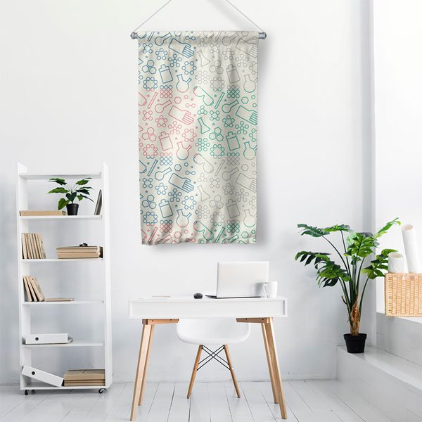 Renkli Kimya Deneyi Laboratuvarı Duvar Flaması - Bilim ve Öğrenme Temalı 10275