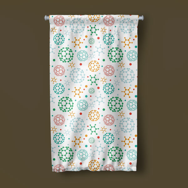 Renkli Molekül Desenli Bilim Sınıfı Duvar Flaması 10276-DF